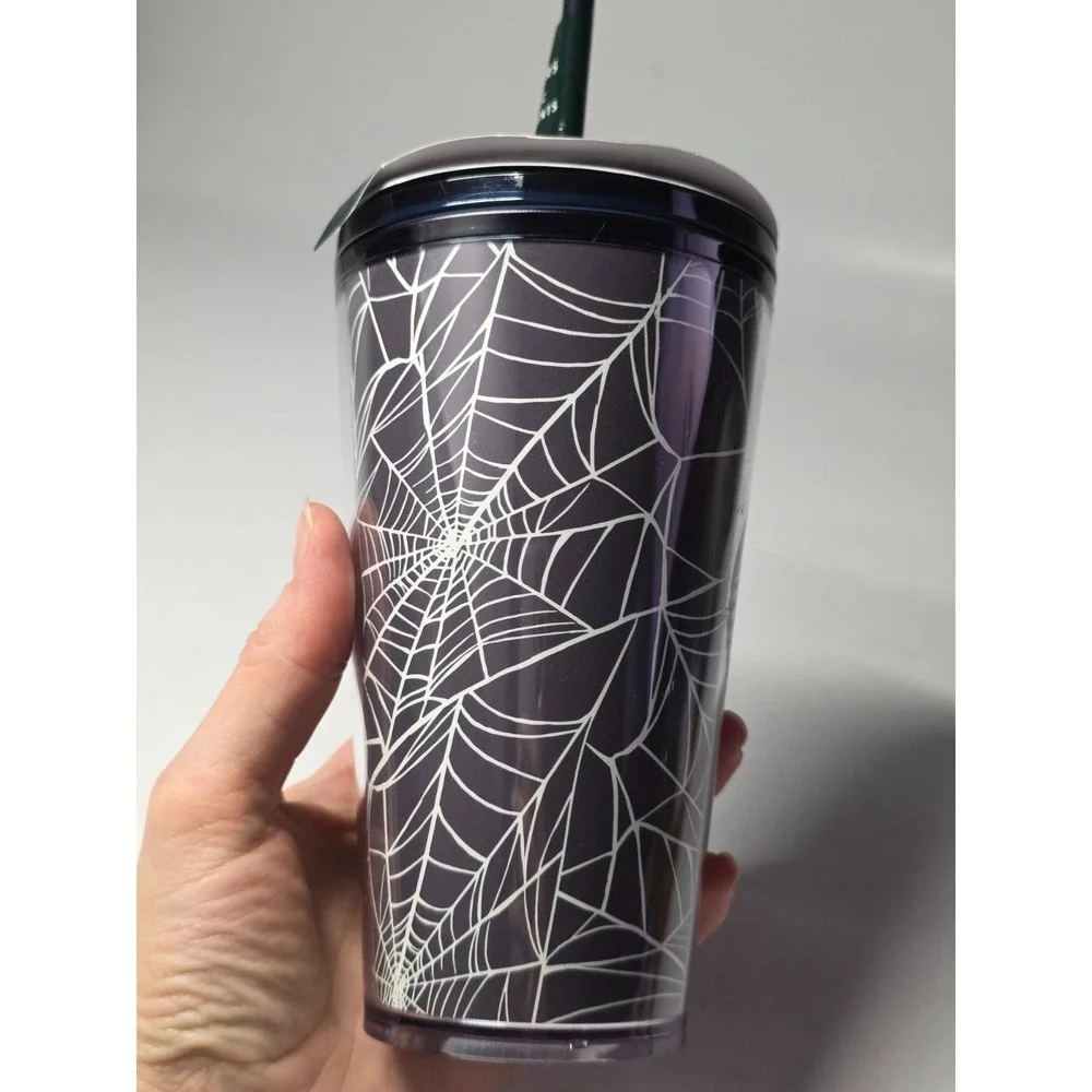 Starbucks Halloween 2021 Glow in the Dark Spider Web Cup 16oz Grande Tumbler New